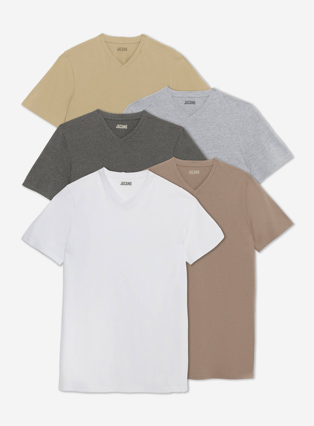JACAMO 5 Pack V Neck T-Shirt Extra Long 1XL - Image 5